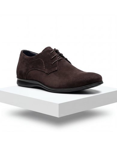Cravate.tn | Chaussures Sport Chic Cuir en nubuck marron