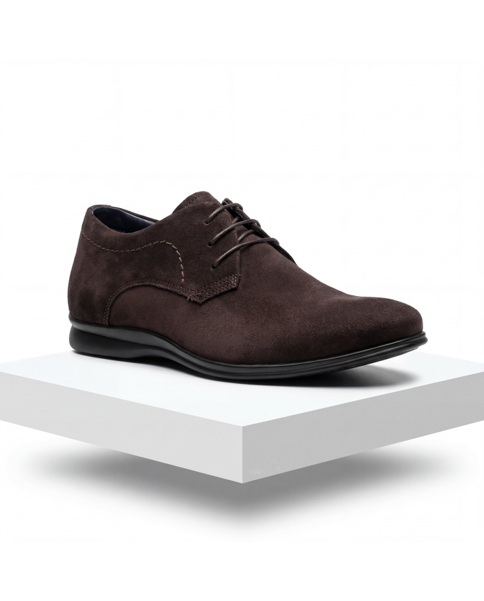 Cravate.tn | Chaussures Sport Chic Cuir en nubuck marron